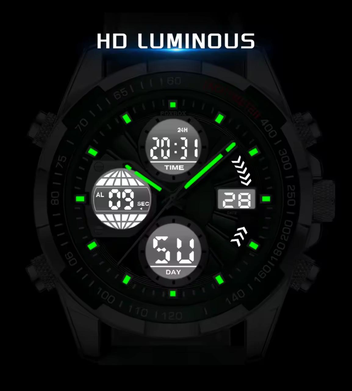 FOXBOX DUAL TIME GENTS WATCH